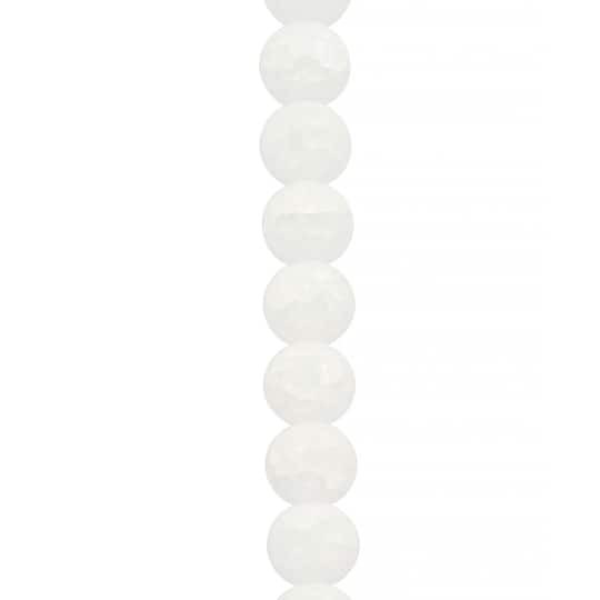 White Matte Crackled Quartz Round Beads, 12mm by Bead Landing™